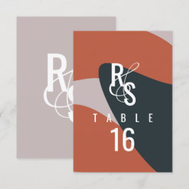 Bio Dunkle Terracotta Hochzeitssitze blau Einladung