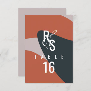 Bio Dunkle Terracotta Hochzeitssitze blau Einladung