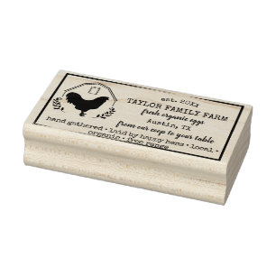 Bio-Eier Familienbauernhof Vintage Rustikales Huhn Gummistempel