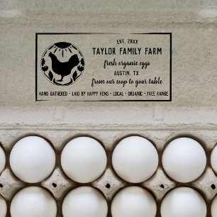Bio-Eier Familienfarm Vintage Rustikal Huhn Ru Gummistempel