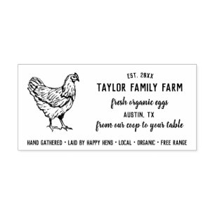 Bio-Eier Familienfarm Vintage Rustikales Huhn Ru Gummistempel