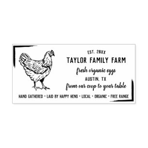 Bio-Eier Familienfarm Vintage Rustikales Huhn Ru Gummistempel
