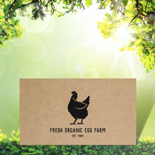 Bio-Eier-Farm Farmhaus Rustikales Huhn  Visitenkarte