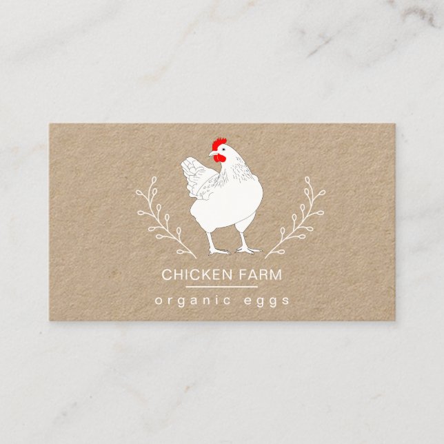 Bio Eier Hühnerfarm Vintag  Visitenkarte (Vorderseite)