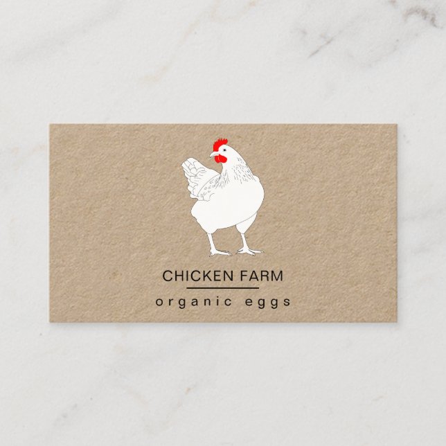 Bio Eier Hühnerhühner Vintages Geschäftsfahrzeug Visitenkarte (Vorderseite)