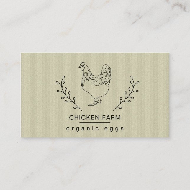 Bio Eier Hühnerhühner Vintages Geschäftsfahrzeug Visitenkarte (Vorderseite)