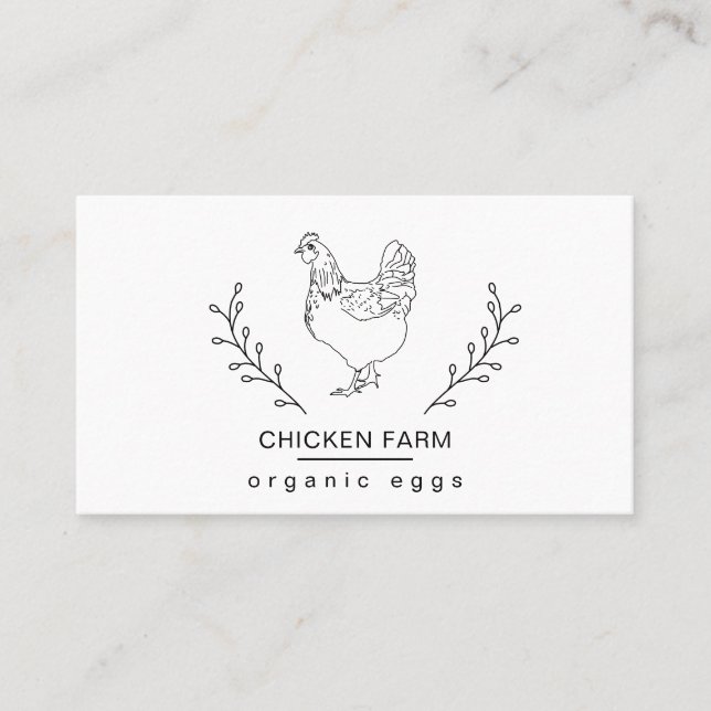 Bio Eier Hühnerhühner Vintages Geschäftsfahrzeug Visitenkarte (Vorderseite)