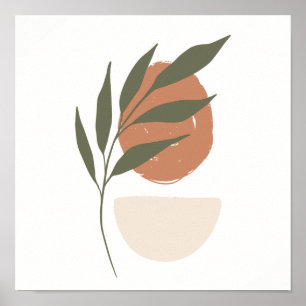 Bio einfache Boho Zeichnungen Boho Chic Ästhetik Poster