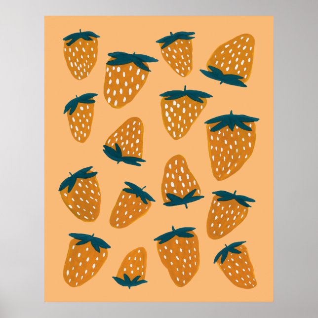 Bio Erdbeeren Poster (Vorne)