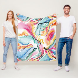 Bio Federstruktur mit fließenden Wellenformen Fleecedecke