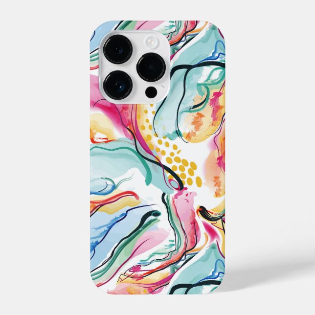 Bio Federstruktur mit fließenden Wellenformen iPhone Hülle (Rückseite)