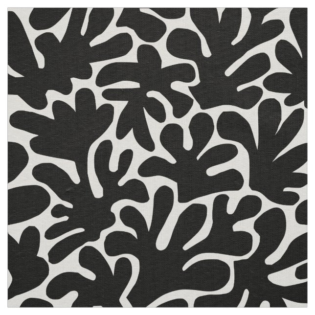 Bio Formen Abstrakt 240822 - Schwarz Stoff (Muster)