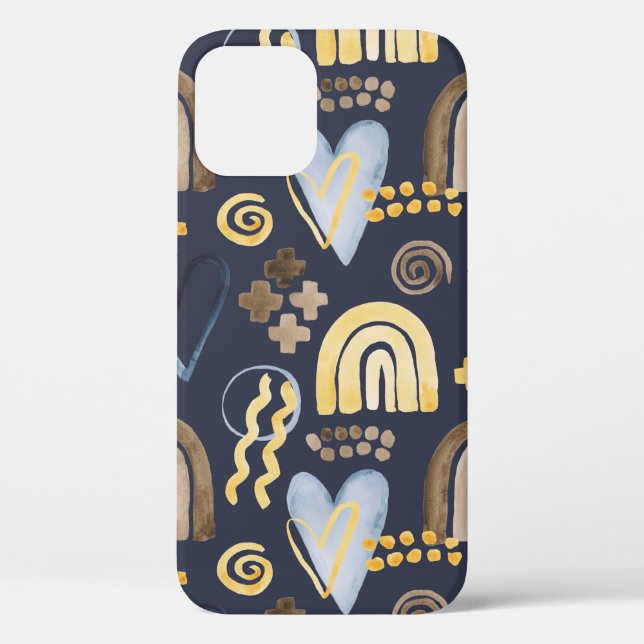 Bio Formen naiv mit Regenbogen, Herz.  Case-Mate iPhone Hülle (Rückseite)
