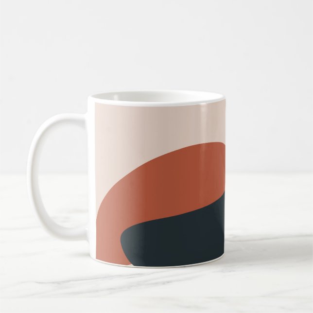 Bio Formen warme Farbtöne modern Kaffeetasse (Links)