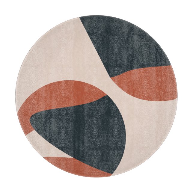 Bio Formen warme Farbtöne modern Schneidebrett (Vorderseite)