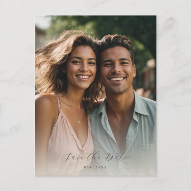 Bio Foto Save the Date Postkarte (Vorderseite)