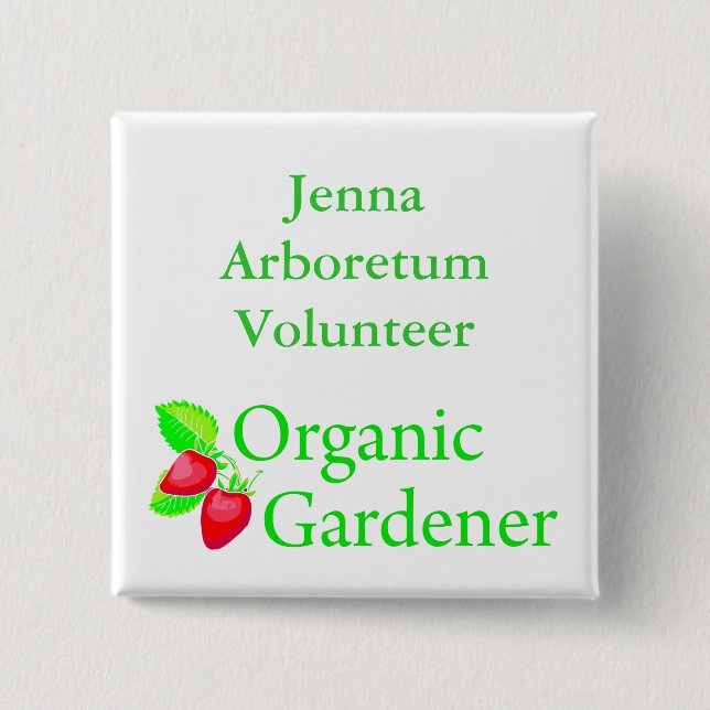 Bio Gardener - Erdbeeren Button (Vorderseite)