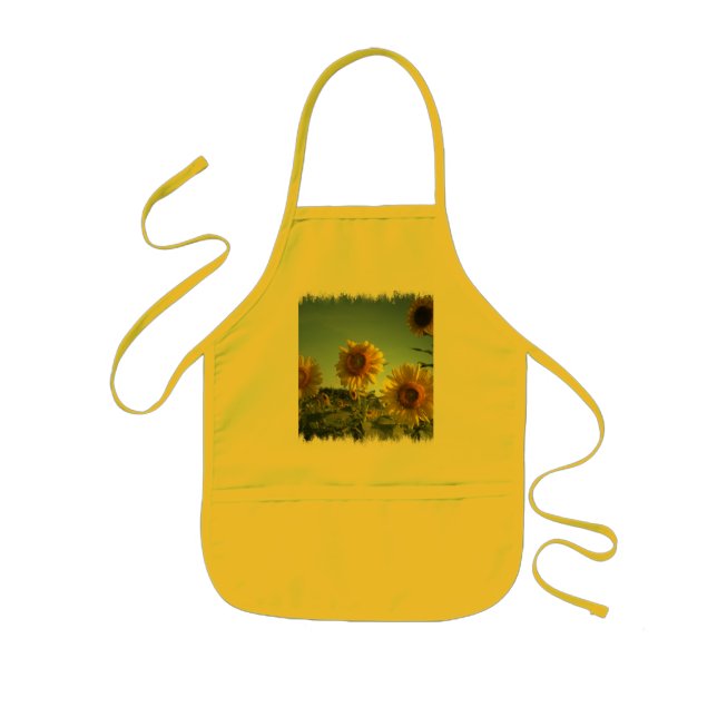Bio Garten-Sonnenblume-Gelb-Schürze Kinderschürze (Vorne)