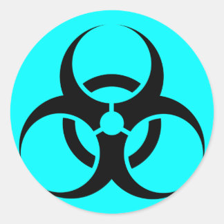 Bio-Gefahr oder Biogefährdung-Symbol-Warnzeichen b Runder Aufkleber