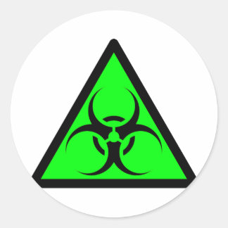Bio-Gefahr oder Biogefährdung-Symbol-Warnzeichen G Runder Aufkleber