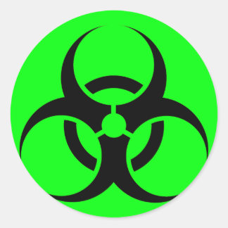 Bio-Gefahr oder Biogefährdung-Symbol-Warnzeichen G Runder Aufkleber