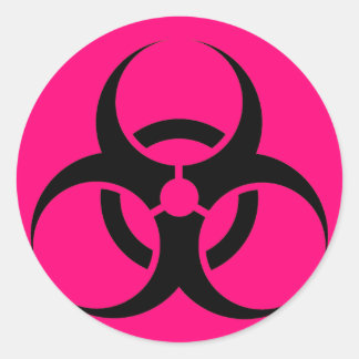 Bio-Gefahr oder Biogefährdung Symbol-Warnzeichen R Runder Aufkleber