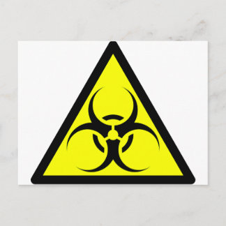 Bio-Gefahr oder Biogefährdung-Zeichen-Symbol-Warnl Postkarte