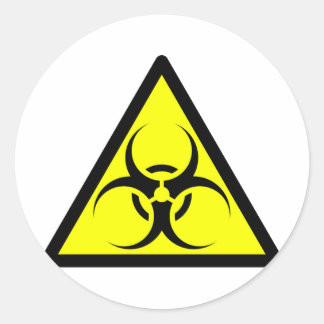Bio-Gefahr oder Biogefährdung-Zeichen-Symbol-Warnl Runder Aufkleber