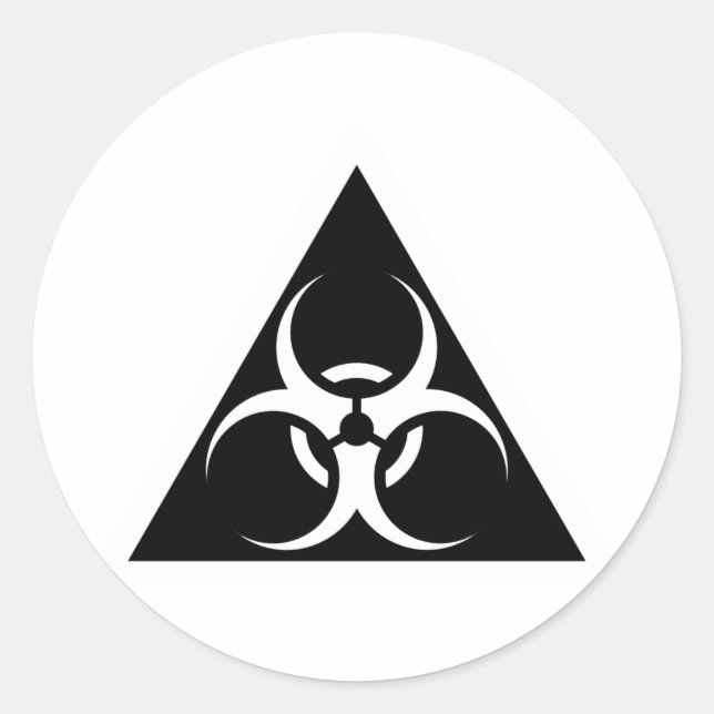 Bio-Gefahr oder Biogefährdung Zeichen-Symbol-Warnu Runder Aufkleber (Vorderseite)