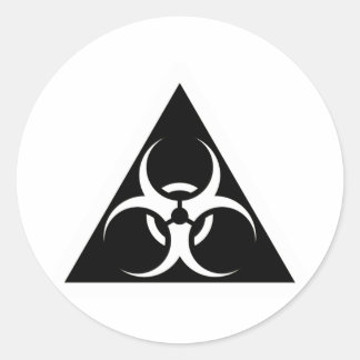 Bio-Gefahr oder Biogefährdung Zeichen-Symbol-Warnu Runder Aufkleber