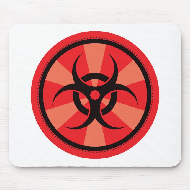 Bio-Gefahr - Rot Mousepad (Vorne)
