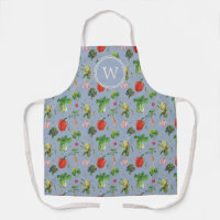 Bio Gemüse mit Wasserfarbe Monogramm