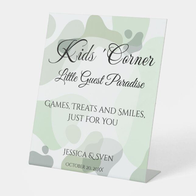 Bio geometrische Hochzeitskidecke Sockelschild (Vorderseite)