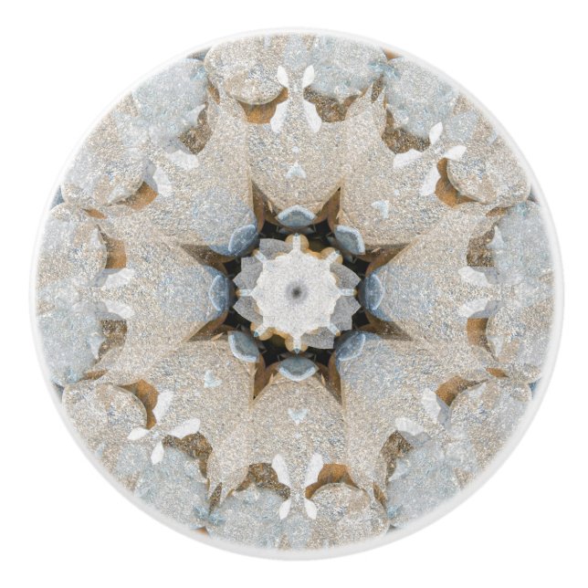 Bio geometrischer neutraler grafischer keramikknauf (Vorderseite)