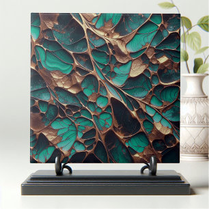 Bio glühende Goldlinien auf Smaragdgrün Fliese