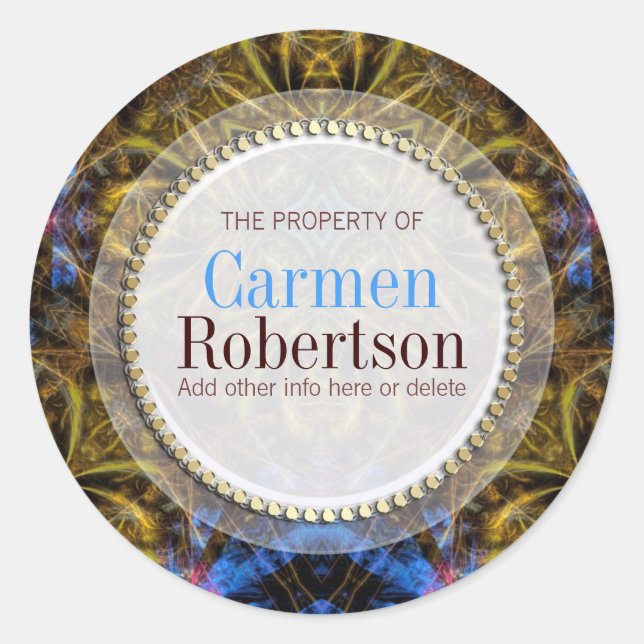 Bio Goldene Fantasie - kundenspezifischer Rundaufk Runder Aufkleber (Vorderseite)