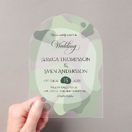 Bio Greenery Geometric Abstrakt Wedding Acryleinladungen