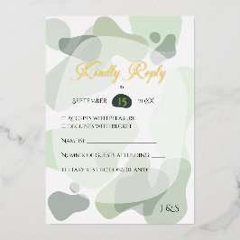 Bio Greenery Geometric Abstrakt Wedding Folieneinladung