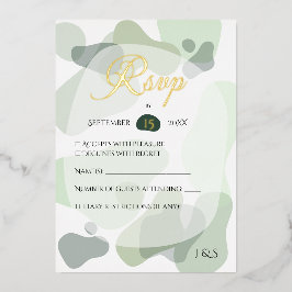 Bio Greenery Geometric Abstrakt Wedding Folieneinladung