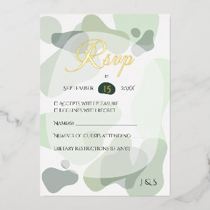 Bio Greenery Geometric Abstrakt Wedding Folieneinladung