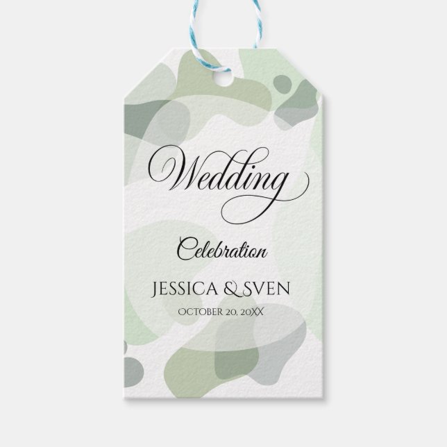 Bio Greenery Geometric Abstrakt Wedding Geschenkanhänger (Vorderseite)