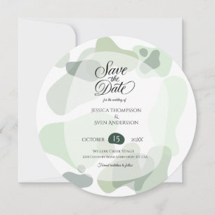 Bio Greenery Geometric Abstrakt Wedding Save The Date