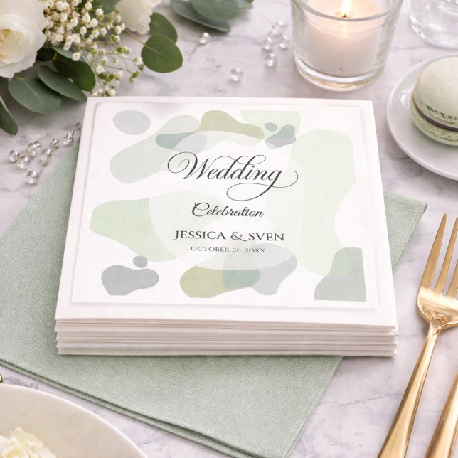 Bio Greenery Geometric Abstrakt Wedding Serviette (Von Creator hochgeladen)