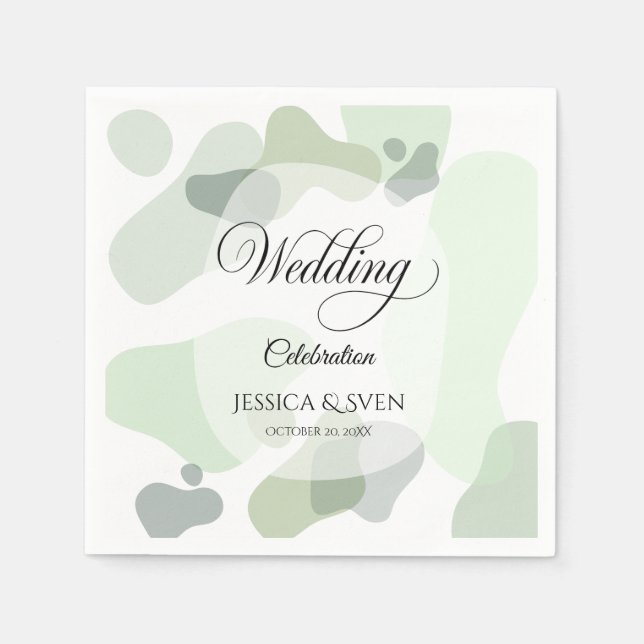 Bio Greenery Geometric Abstrakt Wedding Serviette (Vorderseite)
