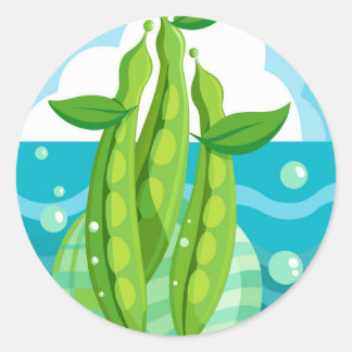 Bio grüne Bohnen Gemüse Runder Aufkleber