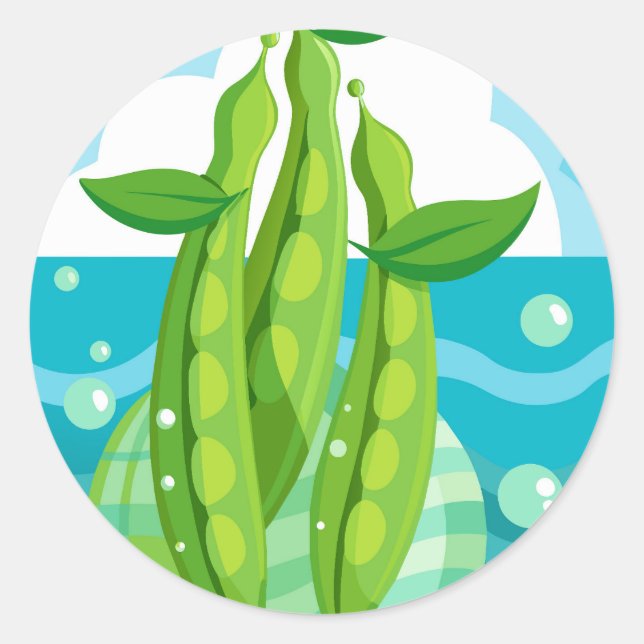 Bio grüne Bohnen Gemüse Runder Aufkleber (Vorderseite)