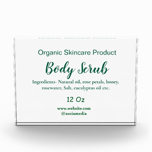 Bio grüne Karosserie-Butterschmalz Fotoblock (Vorderseite)