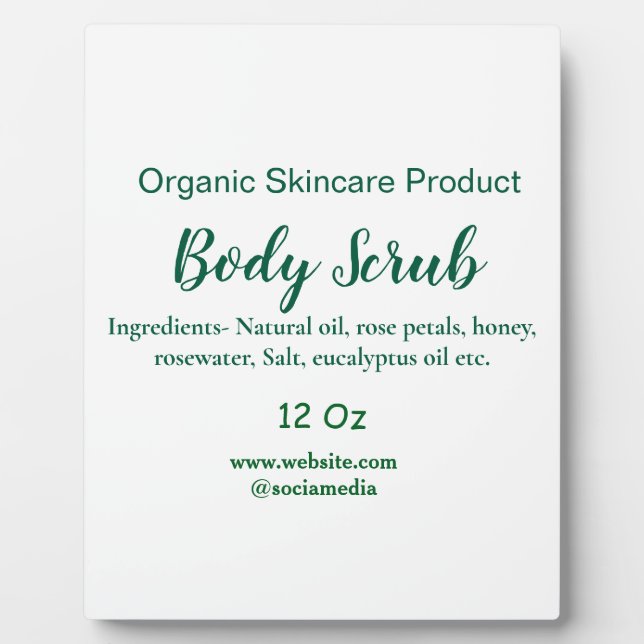 Bio grüne Karosserie-Butterschmalz Fotoplatte (Vorderseite)