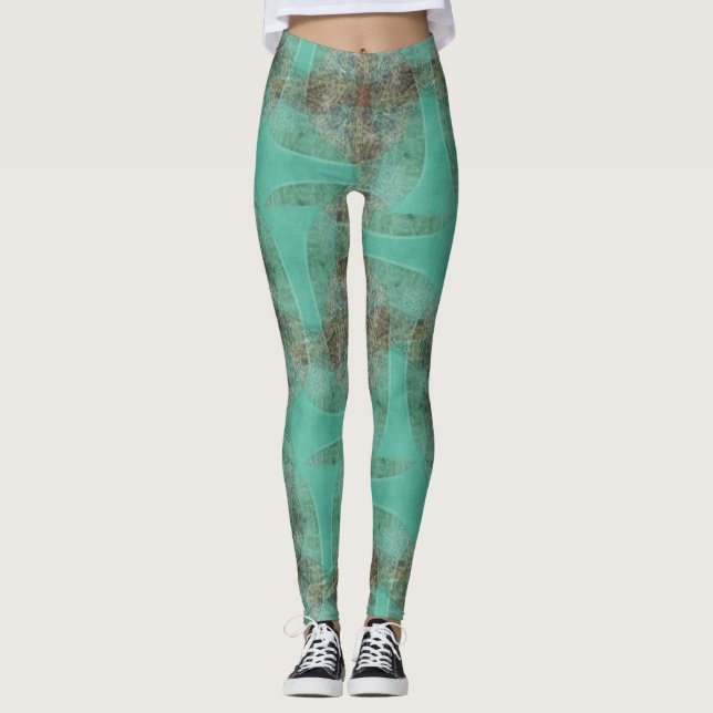Bio grüne Roboter-Leggings, die Psydefexte ausführ Leggings (Vorderseite)