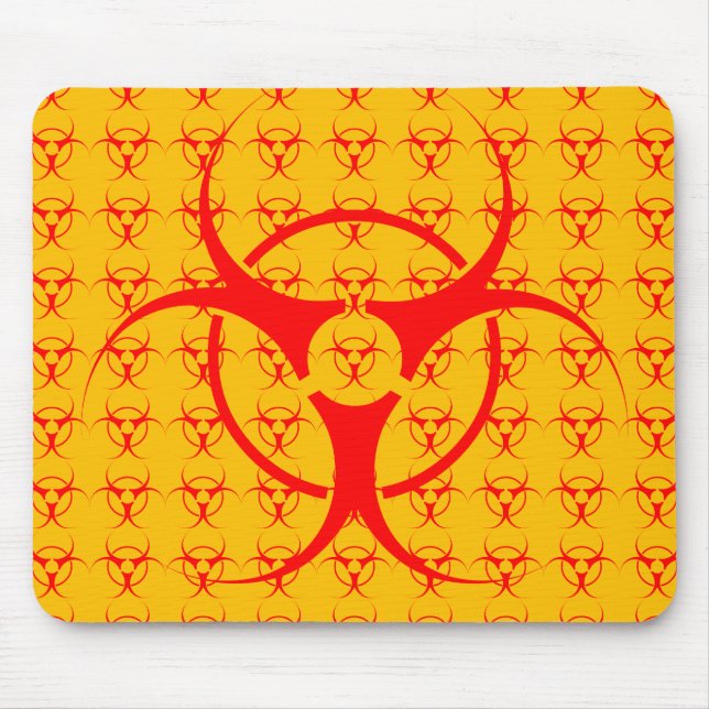 Bio-Hazard-Maus-Biogefährdung-Warnmaus Mousepad (Vorne)
